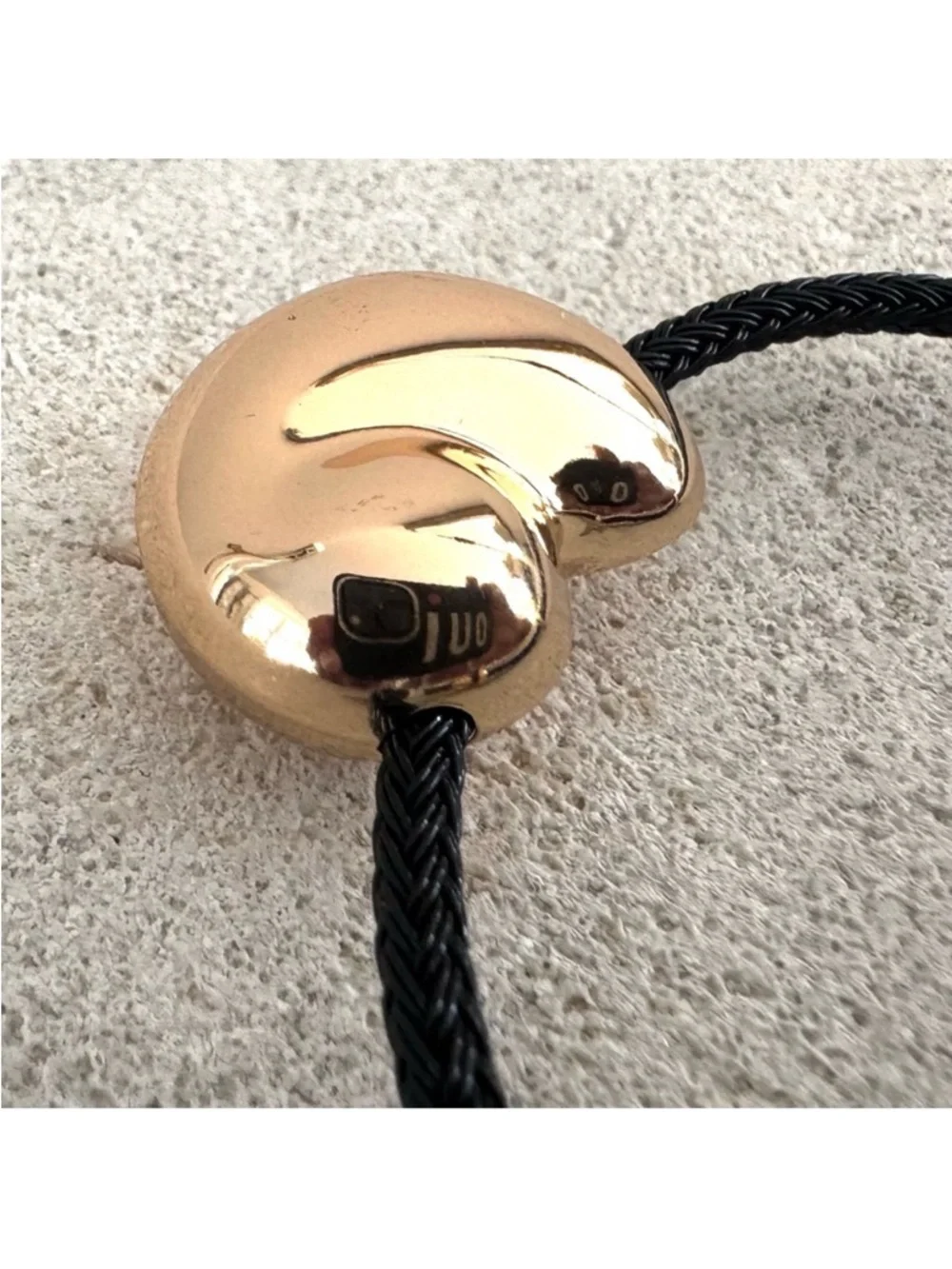 Anthropologie Black Cord Bracelet with Gold Bean Accent - Picture 4 of 5